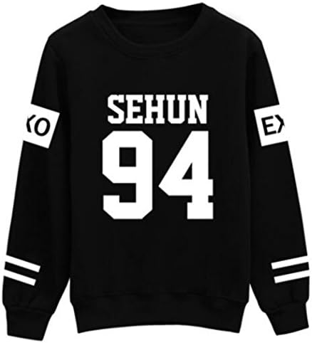 Fashionable EXO Long Sleeve Hoodie Shirt Pullover Hoody Sweater (XXL, SEHUN 94)
