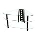 Walker Edison Bermuda 44-Inch Corner TV Stand, Clear/Black