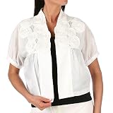 BCBGeneration White Applique Cropped Jacket, Medium