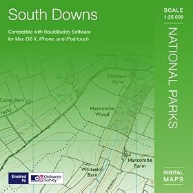 RouteBuddy iPhone Maps - Ordnance Survey 1:25,000 - National Park:  South Downs