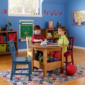 Best Price Kids Play Tables: Kids Honey Wooden Circular Storage Table