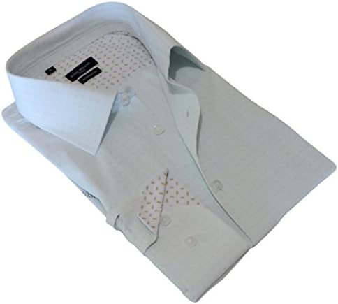 Rosso Milano's Mens Casual Mint Slim Fit Contrast Lining Button Down Dress Shirts