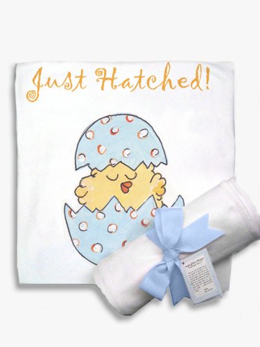 Light of Mine Designs Just Hatched Blue Receiving/Swaddling Blanket