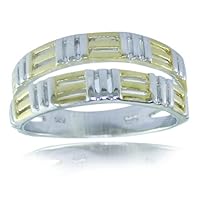 Gold Plated Wedding Band In Sterling Silver