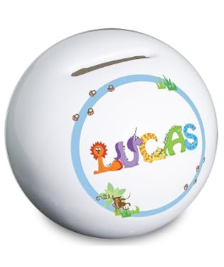 Personalised Boys Animal Moneybox