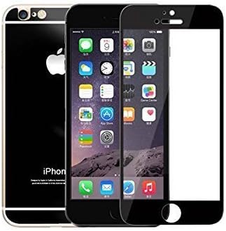 Cakin New Colorful Mirror Effect Electroplanting Premium Real Tempered Glass Film Screen Protector for Apple iPhone 6 - 4.7 inches Front and Back Panel 2 Packs (P6 4.7 Black)