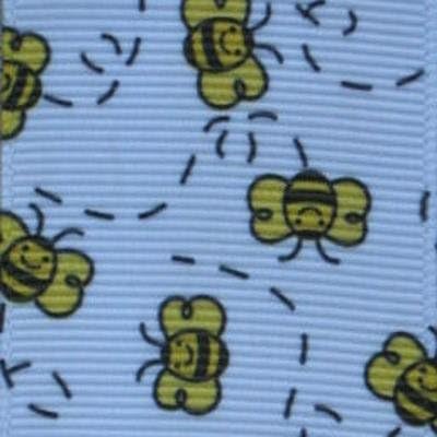 20 Yds Bees Print Grosgrain Ribbon, 1.5 Inch