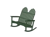 Recycled Outdoor Patio Double Adirondack Rocking Chair - Forest Green