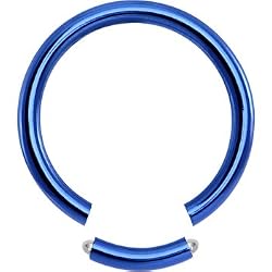 14 Gauge Blue Anodized Titanium Segment Ring