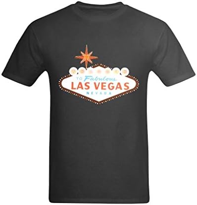 Moodoun Men's Welcome To Fabulous Las Vegas Sign T-Shirt US Size 7