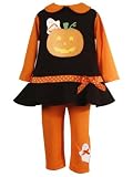 Rare Editions Newborn/Infant Girls 2pc Pumpkin Ghost Legging Pants Set