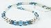 March Aquamarine Swarovski Crystal Birthstone Beaded Necklaces in Sterling Silver with White Pearls.