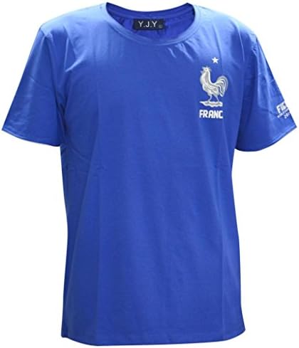 Clor Boys 2014 World Cup France Football Cotton T- Shirt - Blue XL