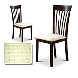 Dark Cappuccino / Espresso Finish Kitchen Dining Dinette Set of 2 Chairs