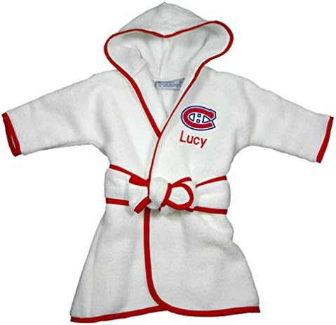 Designs by Chad and Jake Baby Personalized Montreal Canadiens Robe One Size White