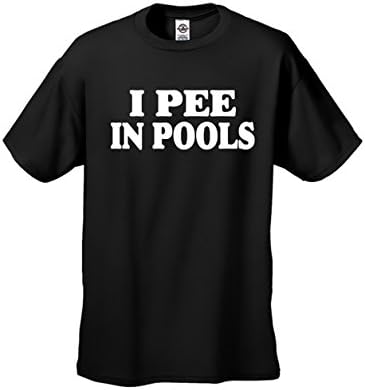 Cool Men's T-shirt - I Pee In Pools - Short Sleeve Tee - Black -XL