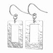 Sterling Silver Hammered Finish Picture Frame Earrings