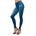 Eastabile Womens' Jeans Printed Slim Denim Jeggings Leggings Stretchy Pencil Pants (L, Blue)