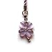 Cell Phone / Camera Charm Strap Beautiful Purple Diamond Four Leaf Clover