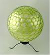 12 inch Lime Green Silver Optic Glass Gazing Globe with Wrought Iron Adapter Stand
