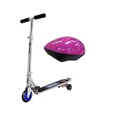 Razor Carver Kick Scooter with Trucks and Child Helmet Pink