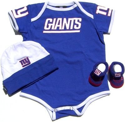 New York Giants Newborn / Infant / Baby Hat / Cap, Bodysuit and Booties 3 Piece zgift Set