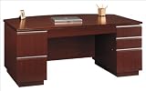 Bush Furniture 500-020+-9000 Milano 72 Bow Front Double Pedestal Desk Finish: Harvest Cherry