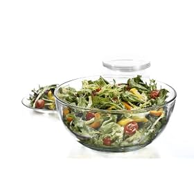 Anchor Hocking Presence 5-Piece Salad Set, 11-Inch Bowl and 4 Coupe Plates by Anchor Hocking