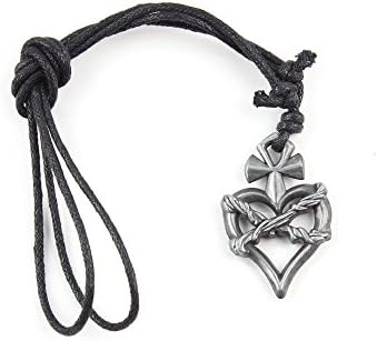 Leather Necklace Collier QNN7010 Peach Heart Fashion Neck Lace Jewellery Pendant Collar Sweater Long Chain Bib Retro