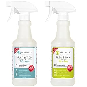 Natural & Organic Flea, Tick & Mosquito Control Spray for Pets + Home | **2-PACK 16oz Cedar Scent and Cedar + Lemongrass Scent** | Kills Full Lifecycle of 100s Pests - Just Spray & Play | No Chemical Pesticides, Made from Non-Toxic, Human Food-Grade Ingredients | Spray on Pet Bedding, Flooring & Furniture - Non-Staining, Dries Clear & Will Not Attract Dirt | Made in the USA | Formerly Evolv