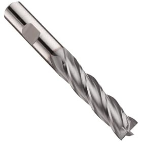 Niagara Cutter SPC408 Cobalt Steel End Mill, General Purpose, TiCN Coated, 4 Flutes, Square End, 2" Cutting Length, 1/2" Cutting Diameter