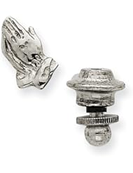 14k White Gold Praying Hands Tie Tac