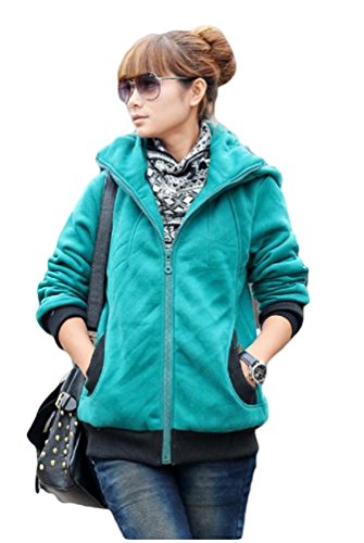 ナナコレクション Nana_Collection 2014 冬 たっぷり フー ドバイカラー ジップアップ アウター パーカー ブルー ピンク S M L XL