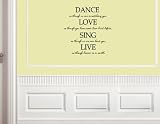 DANCE AS THOUGH NO ONE IS WATCHING YOU Vinyl wall lettering stickers quotes and sayings home art decor decal