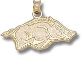 Arkansas Razorbacks Solid 10K Gold Athletic Razorback 1/2'' Pendant
