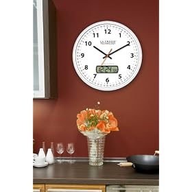 La Crosse Technology WT-3128U-WH 12 inch atomic analog wall clock with lcd