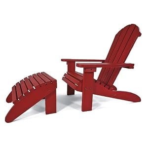 Children's Adirondack Chair with Ottoman RED by
