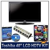 Toshiba 40E200U 40 1080p HD LCD TV, Integrated Digital Tuning, InstaPort Technology, QSound, DynaLight Dynamic Backlight, HDTV High-performance Hook-Up & Maintenance Kit, AV Home Theater Power Protection, & ISF HDTV Calibration DVD