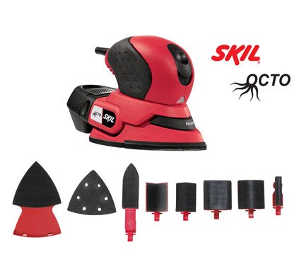 Tools: Factory Reconditioned Skil 7300 01 RT Octo 1 Amp Detail Sander with Dust Canister, 8 Detail Attachments, and 32 Piece Set of Abrasives