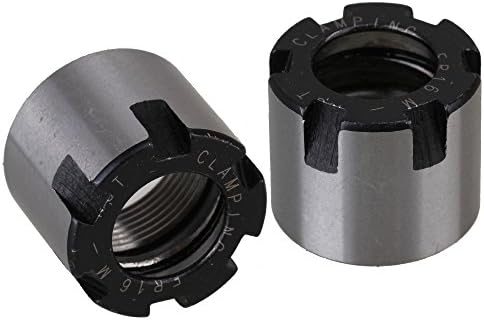 CNBTR 40CR Steel ER16-M type Collet Clamping Nuts for CNC Milling Chuck Pack of 2