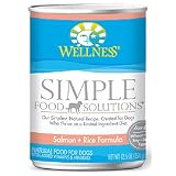 Wellness Canned Dog Food for Adult Dogs, Simple Food Solutions Salmon and Rice Formula (Pack of 12 12.5 Ounce Cans)