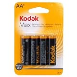 Kodak MAX AA 4pk Retail Card Alkaline 1.5V KAA-4 LR6 Battery