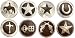 Antique Brown Engraved German Silver Drawer Pulls