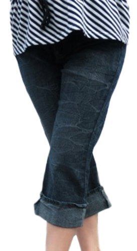 大きいサイズレディースクロップドジーンズデニムボトムスストレッチ7分丈人気LL2L13号3L15号4L17号5L19号