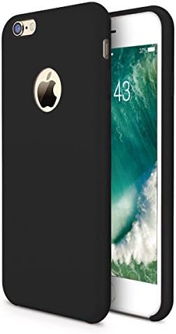iPhone 7 Case, Mamoru Liquid Silicone Rubber iPhone 7 Shockproof Case with Soft Microfiber Cloth Cushion and Magnet - Black