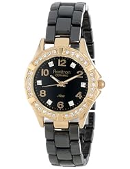 Armitron Womens 75/4032BKGP Black Ceramic Swarovski Crystal-Accented Bracelet Watch
