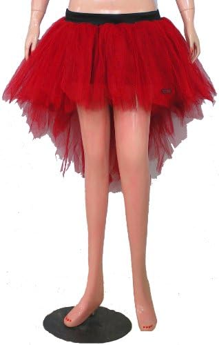 Red Seven Layers Trashy Tutu Skirt Peacock Bustle Halloween