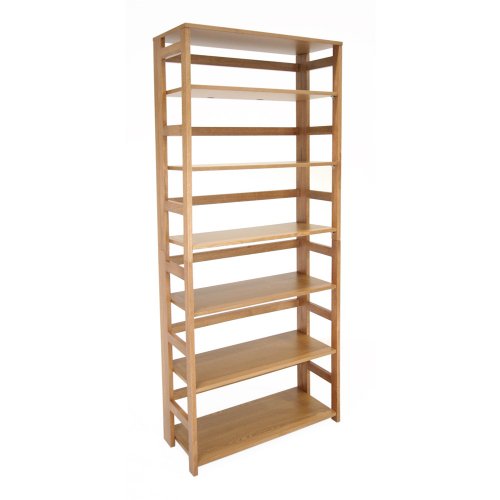 Flip-Flop 6 Shelf Folding Bookcase - Medium Oak
