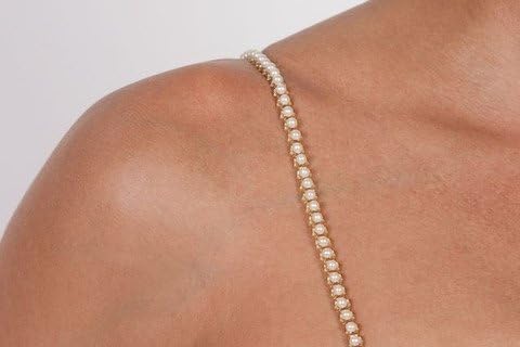 Pearls on Gold Beads Bra Straps