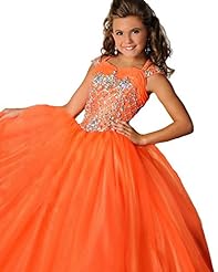 Girls  Beaded Lace  Ball Gown Pageant Dress 